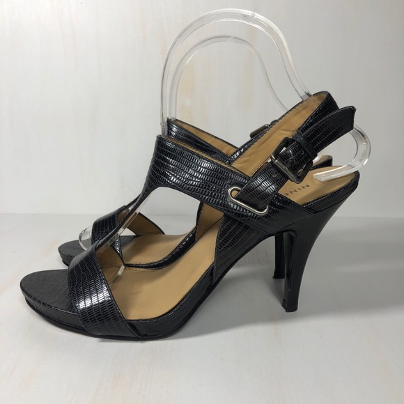 Nine West Black Strappy Heels Size 7.5 - Picture 3 of 6